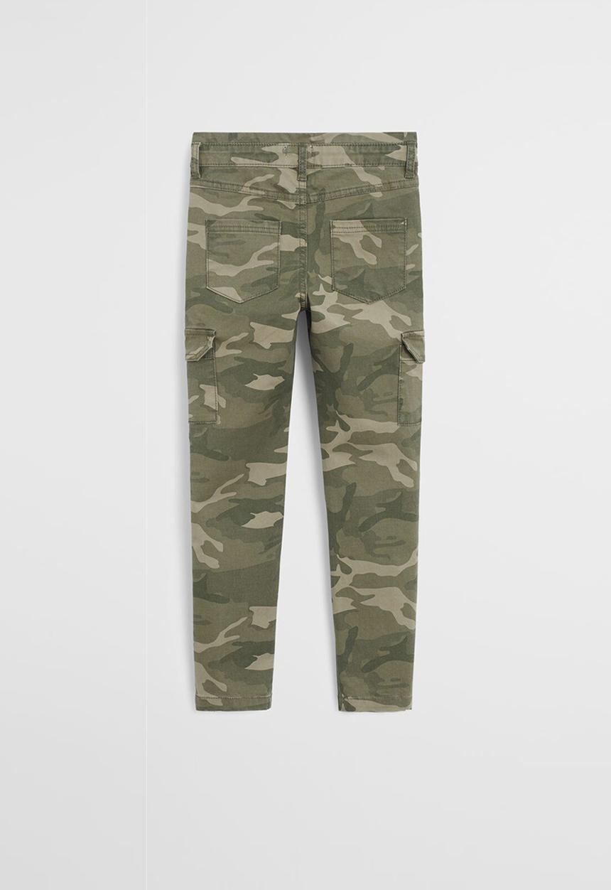 MANGO - Trousers camu  - khaki