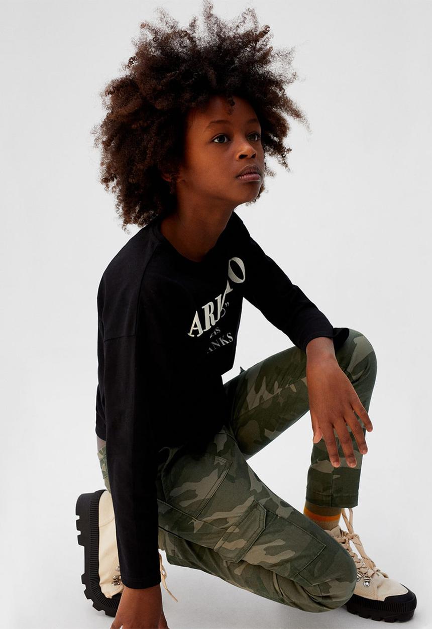 MANGO - Trousers camu  - khaki
