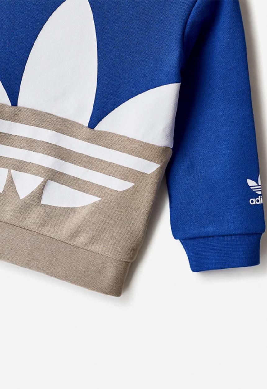 adidas Originals - Big trefoil crew - white & blue