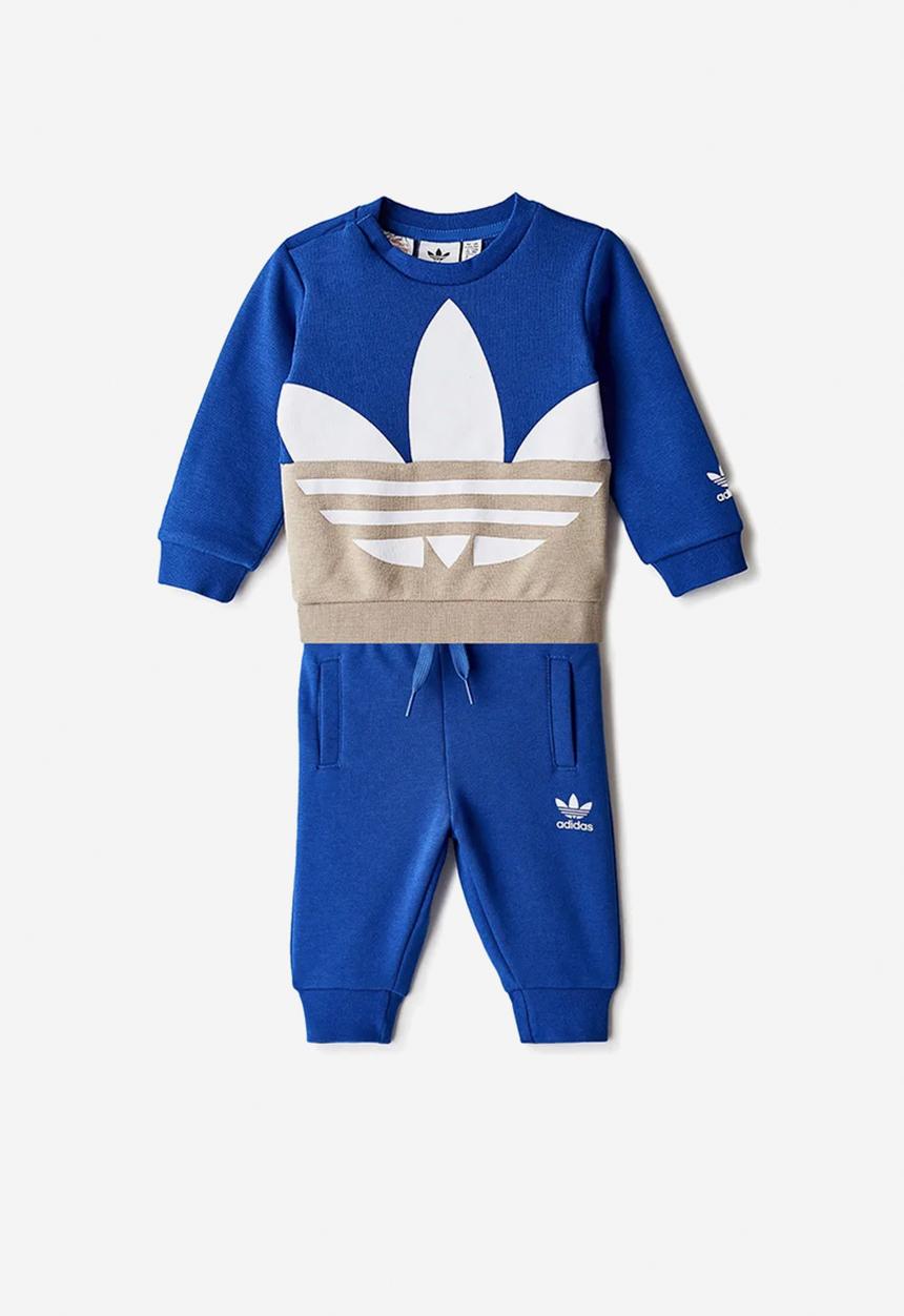 adidas Originals - Big trefoil crew - white & blue