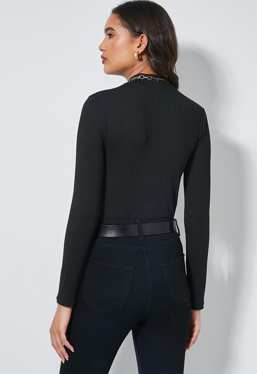 Superbalist - 2 Pack high neck slinky rib tops - beige & black