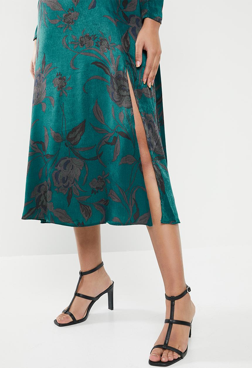 VELVET - Satin midi dress - teal