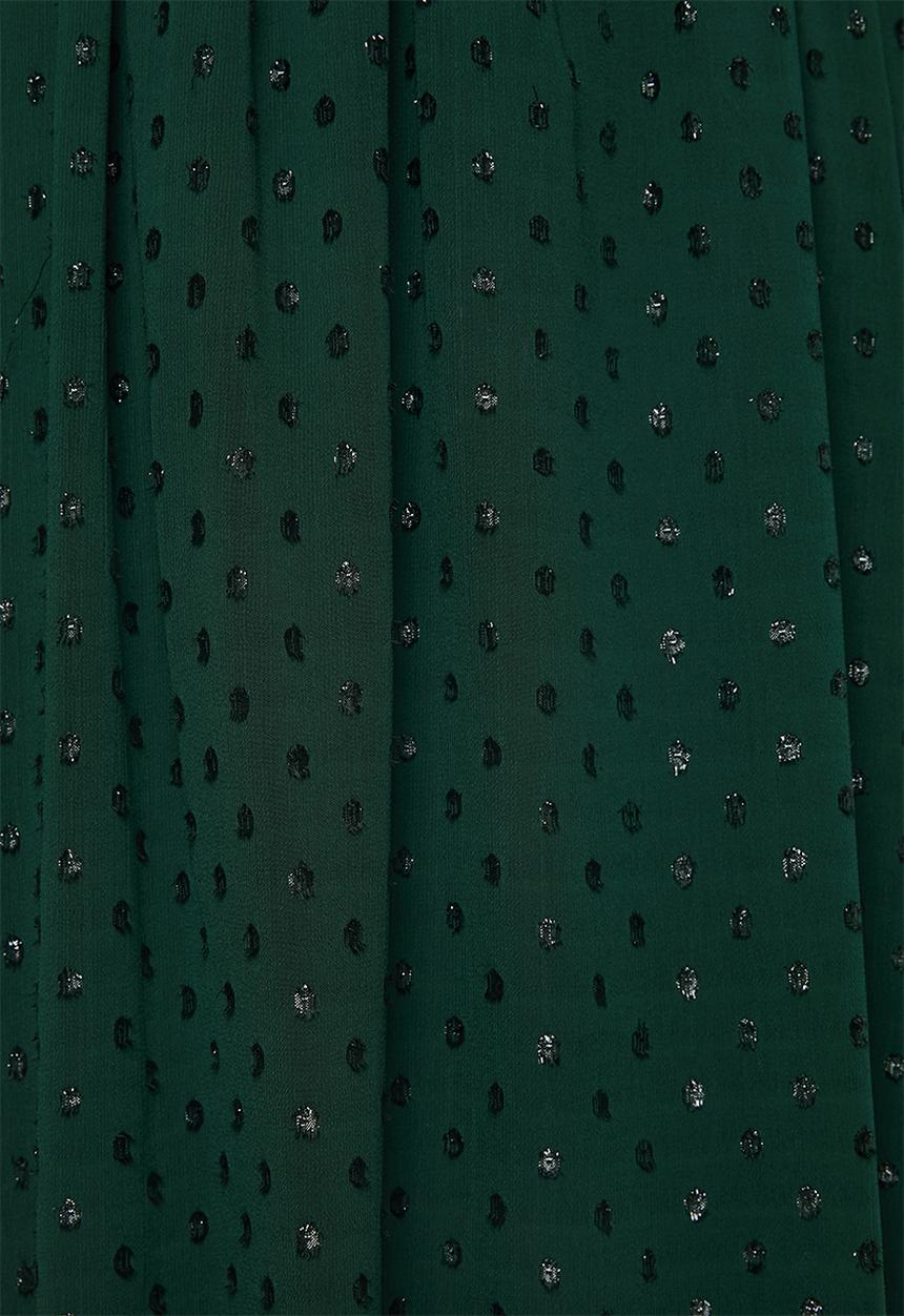 VELVET - Pu belt midi dress - emerald