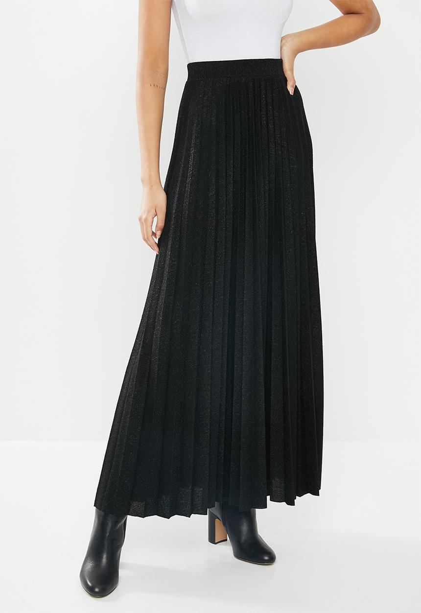 VELVET - Lurex maxi skirt - black