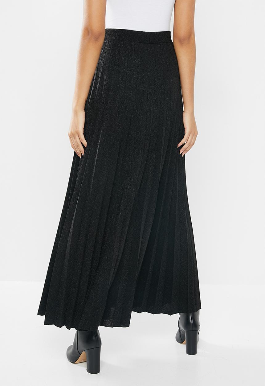 VELVET - Lurex maxi skirt - black