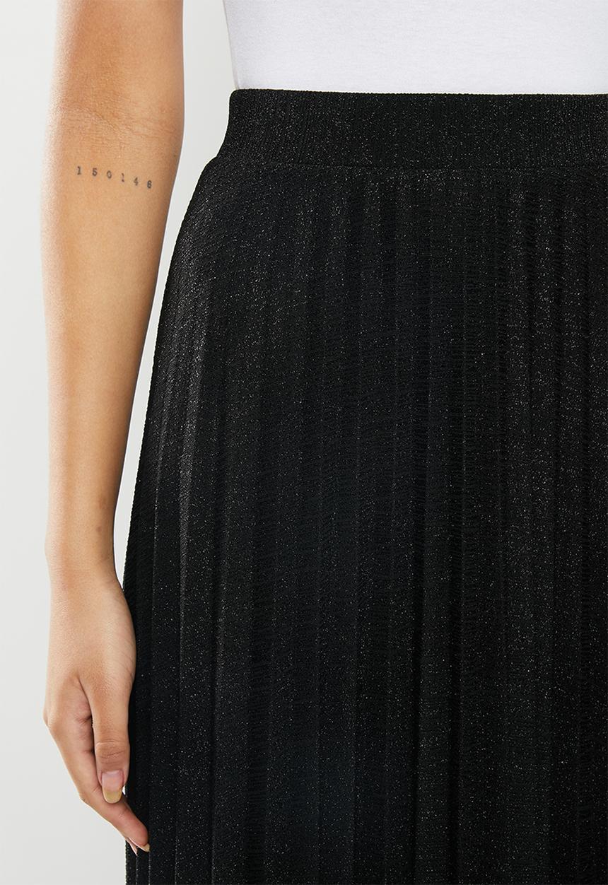 VELVET - Lurex maxi skirt - black