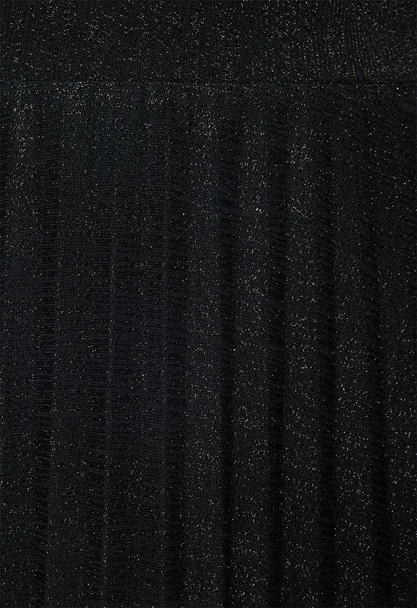 VELVET - Lurex maxi skirt - black