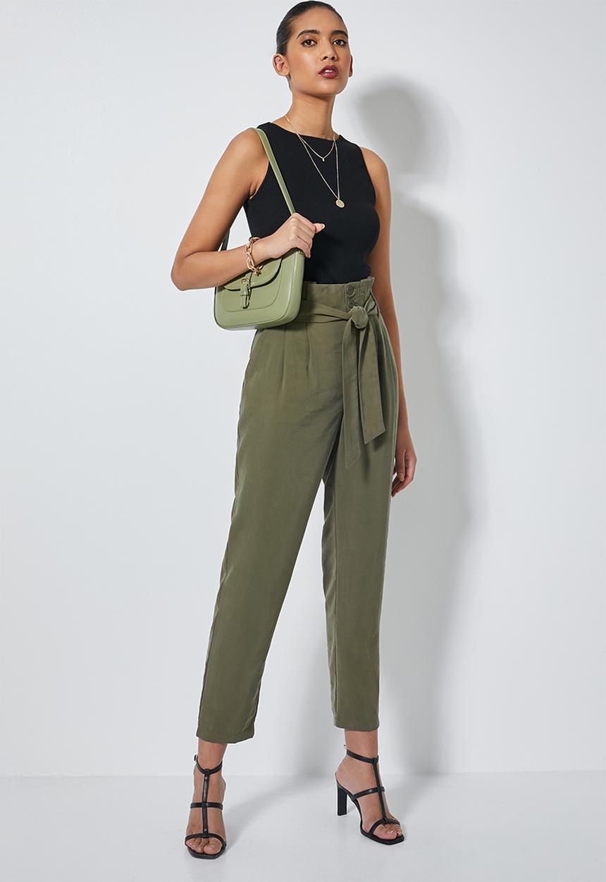 Superbalist - Premium paperbag trousers - khaki