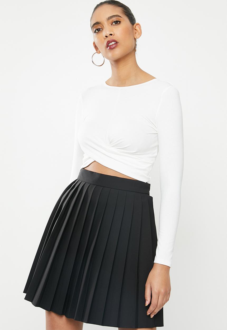 Blake - Wrap crop top - white