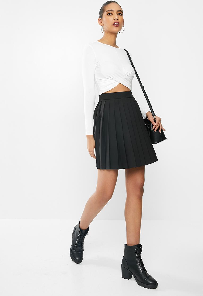 Blake - Wrap crop top - white