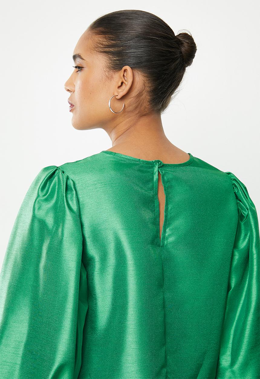 Blake - Thai silk tiered mini dress - green
