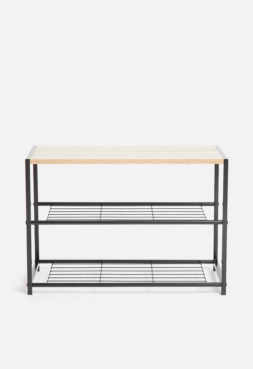 Storage Solutions - Shoe rack - black & natural