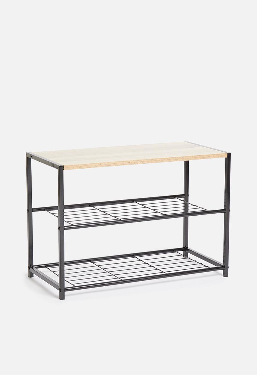 Storage Solutions - Shoe rack - black & natural