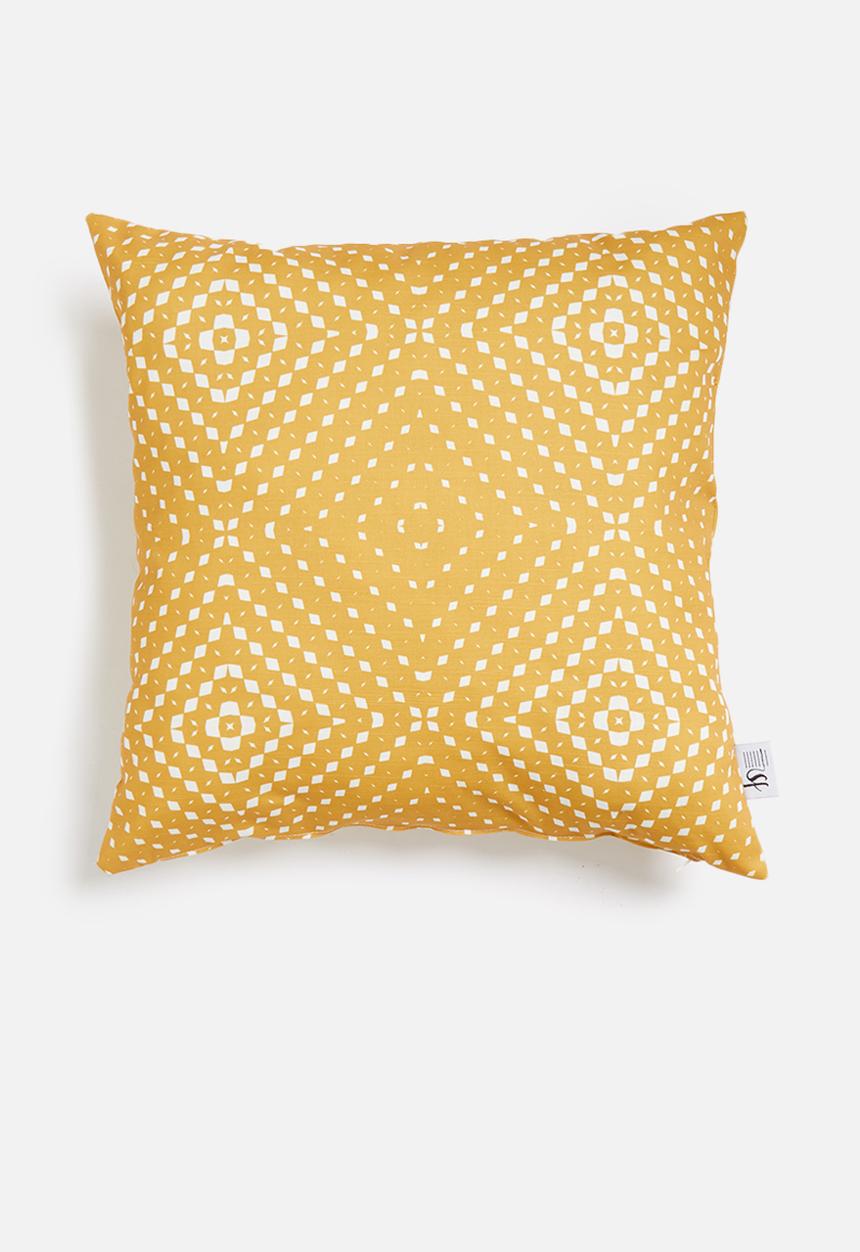 Sixth Floor - Dina cushion cover - yellow & white