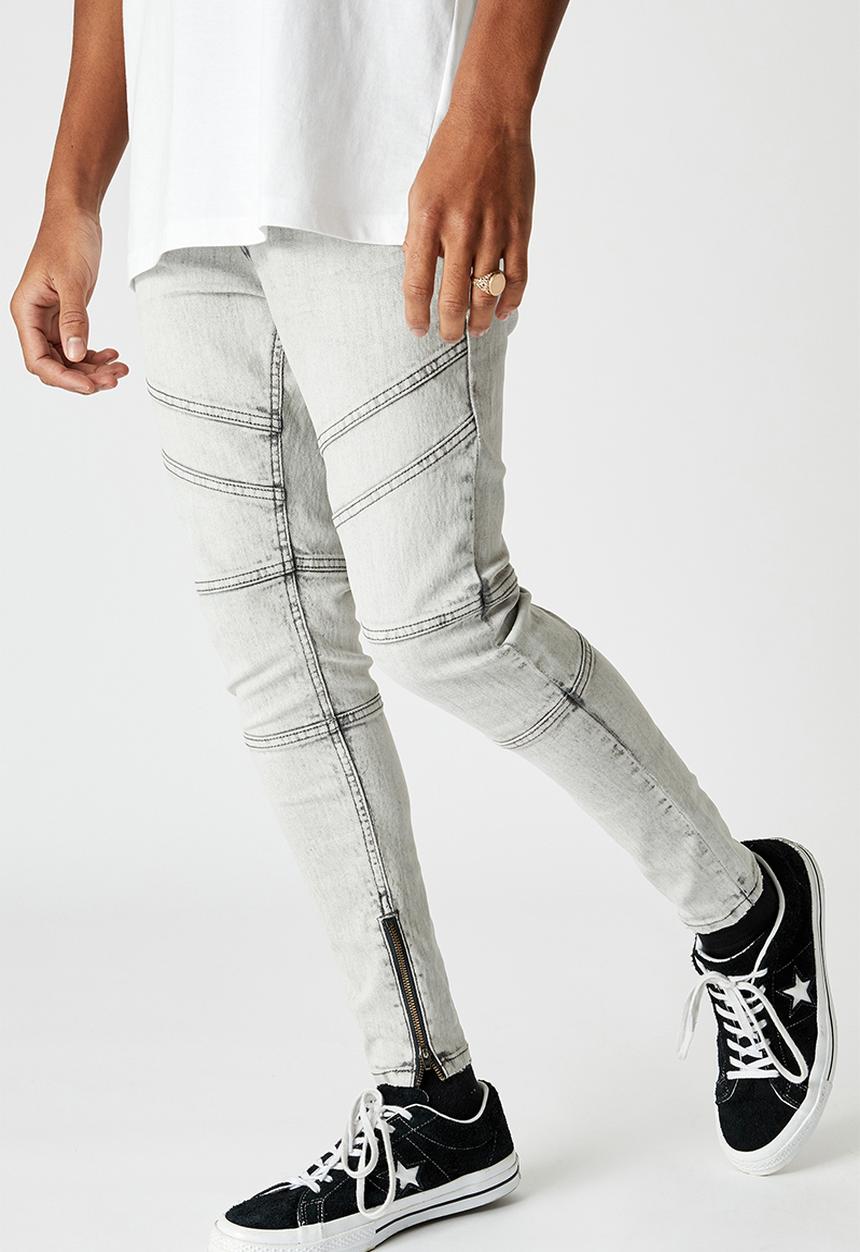 Factorie - Zip panel super skinny jean - pale acid grey