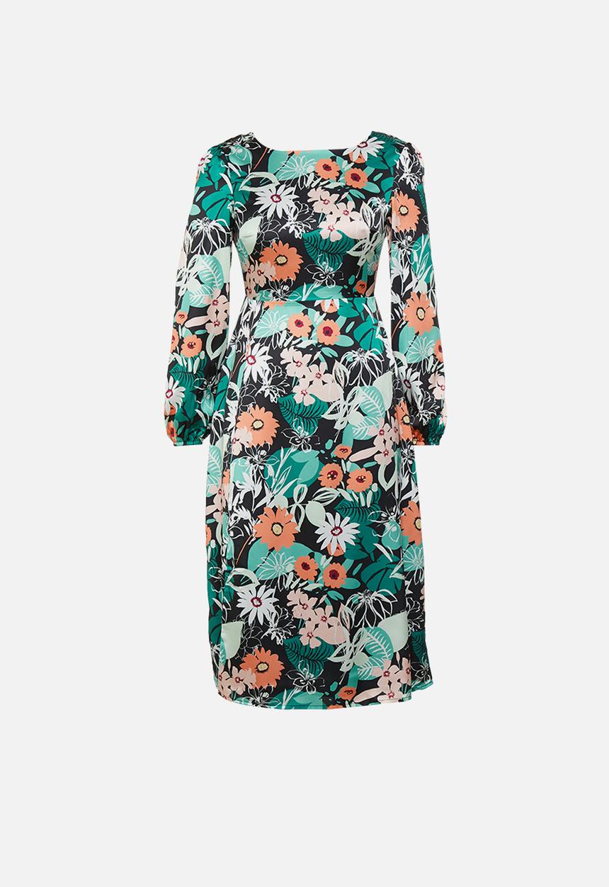 Glamorous - Petite long sleeve floral midi dress - multi