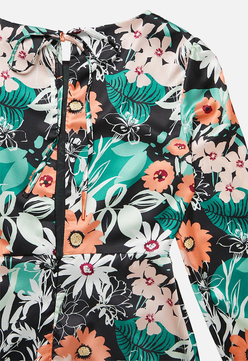 Glamorous - Petite long sleeve floral midi dress - multi