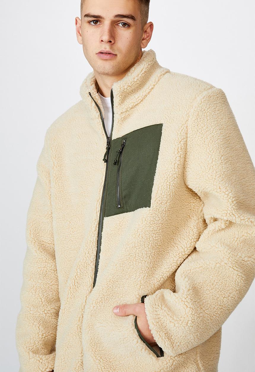 Factorie - Sherpa zip through jacket - ivory