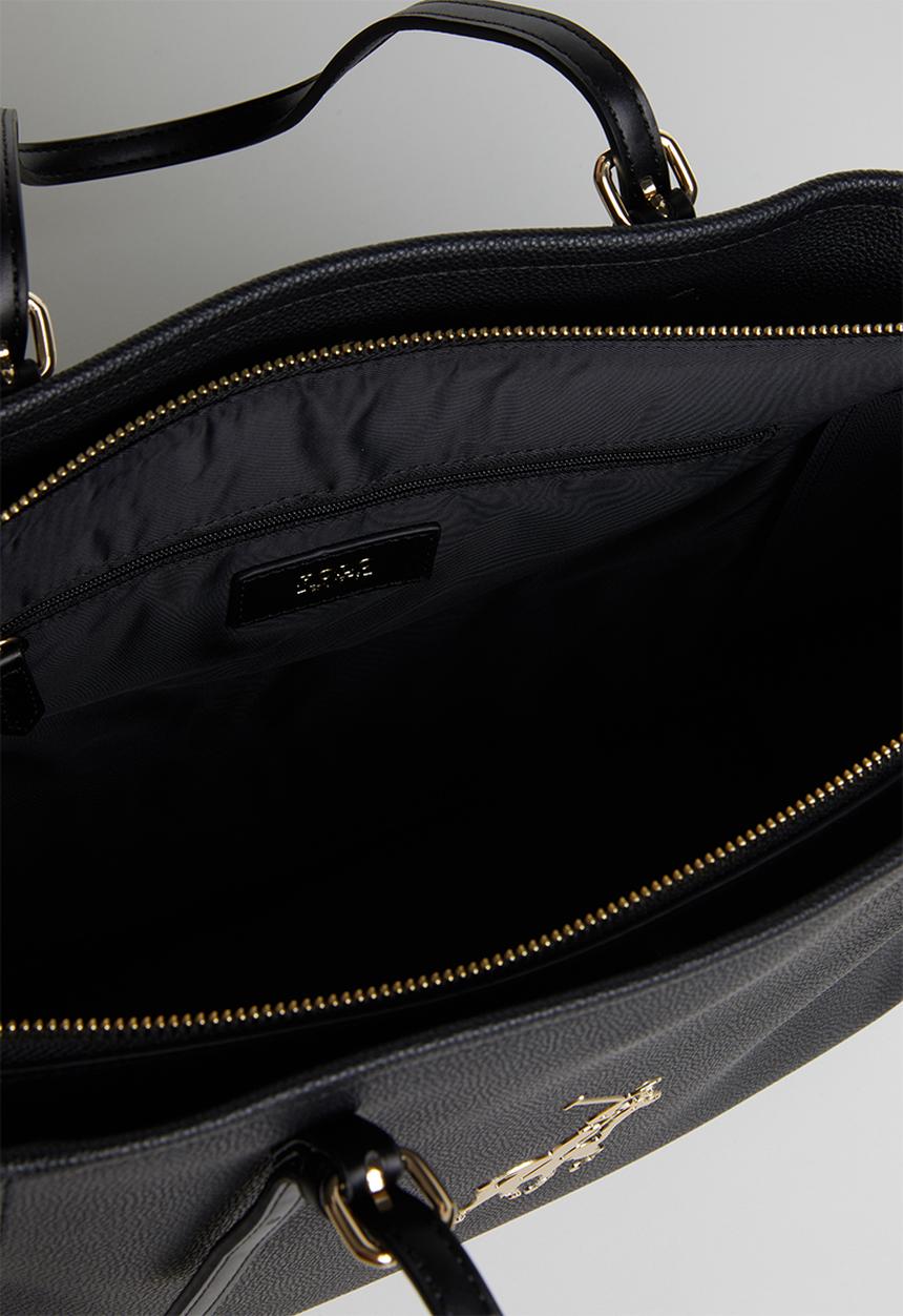 POLO - Lyon pebble tote - black