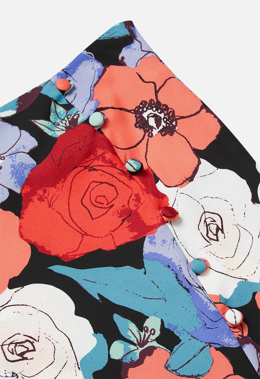 Glamorous - Petite large floral pencil skirt - multi