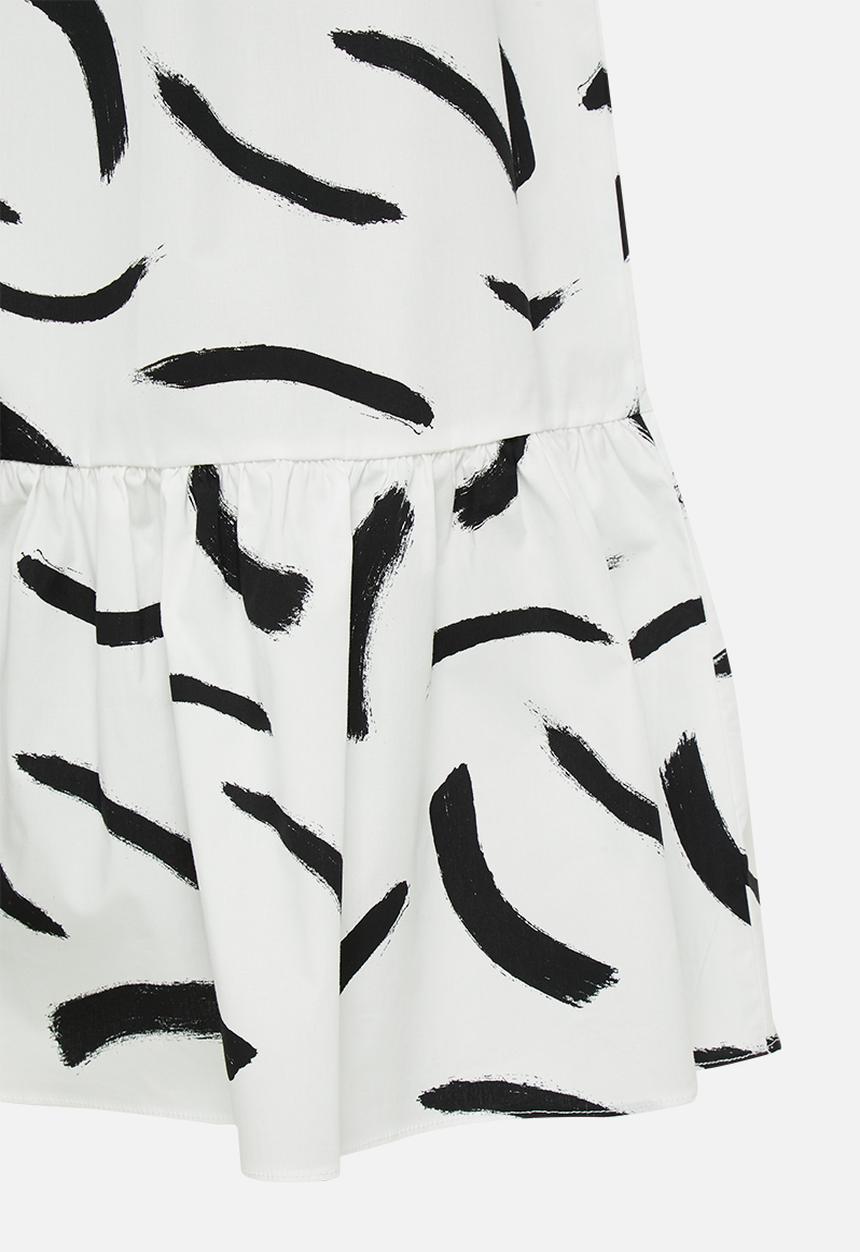 Glamorous - Petite mono brush strokes maxi skirt - black & white
