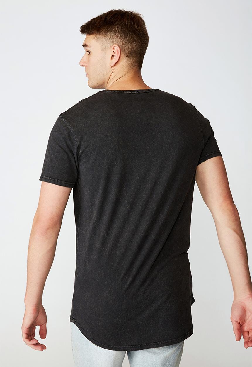 Factorie - Outlaw curved graphic T-shirt - washed black