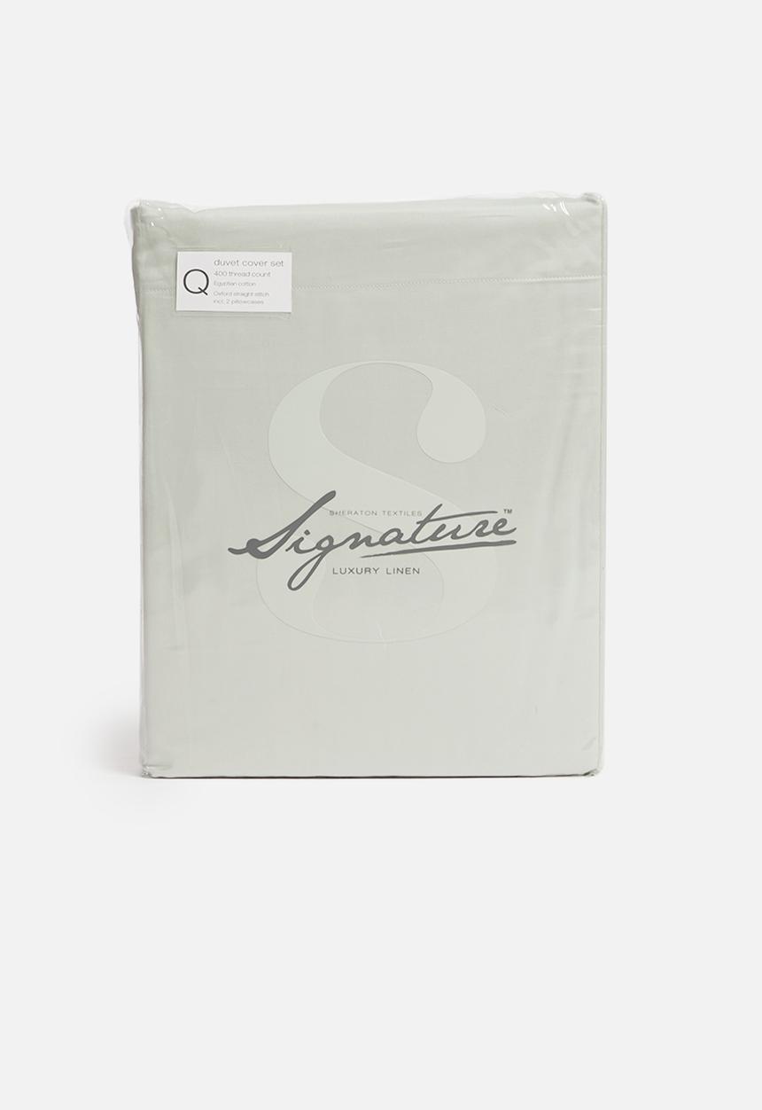 Sheraton Textiles - 400tc Egyptian cotton oxford duvet cover set - sea foam green