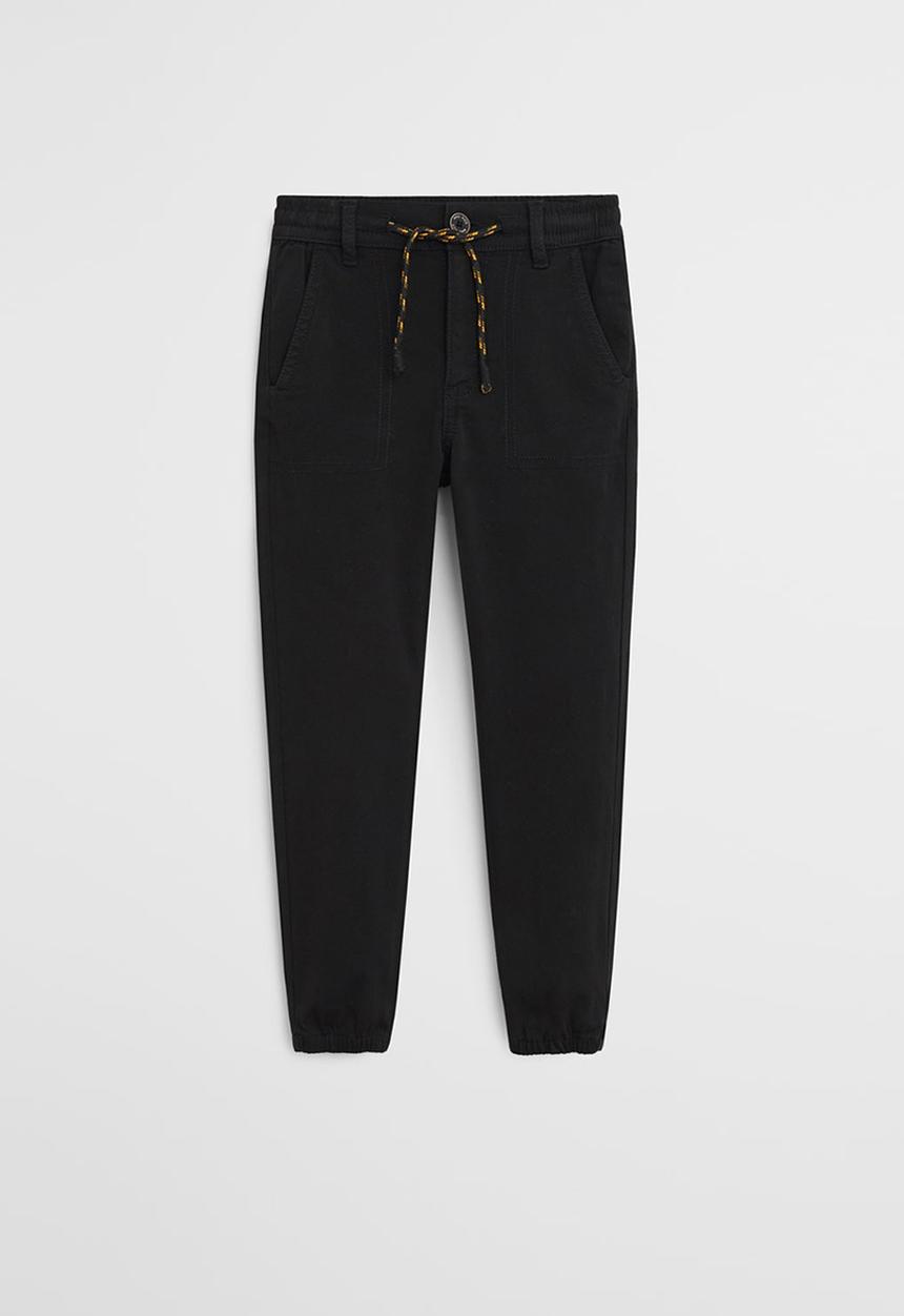 MANGO - Trousers cord  - black