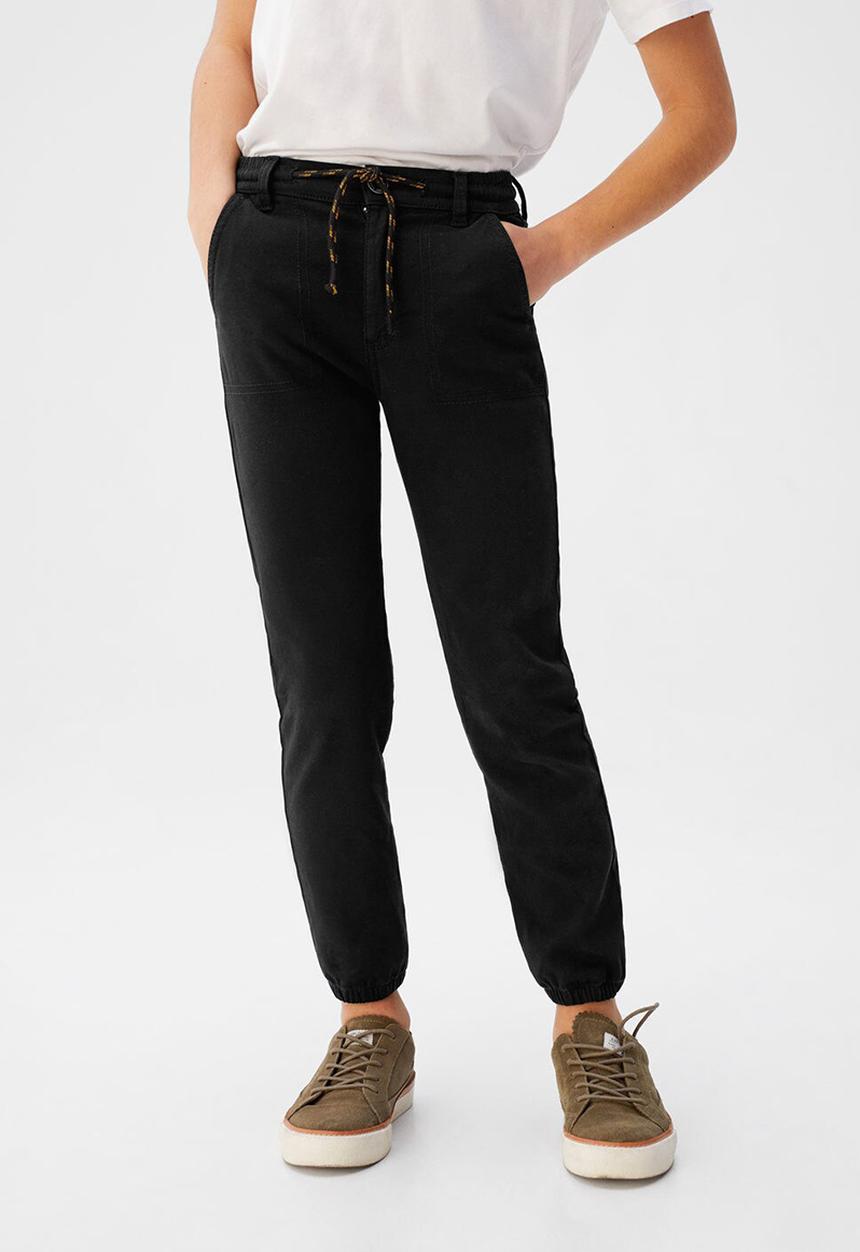 MANGO - Trousers cord  - black