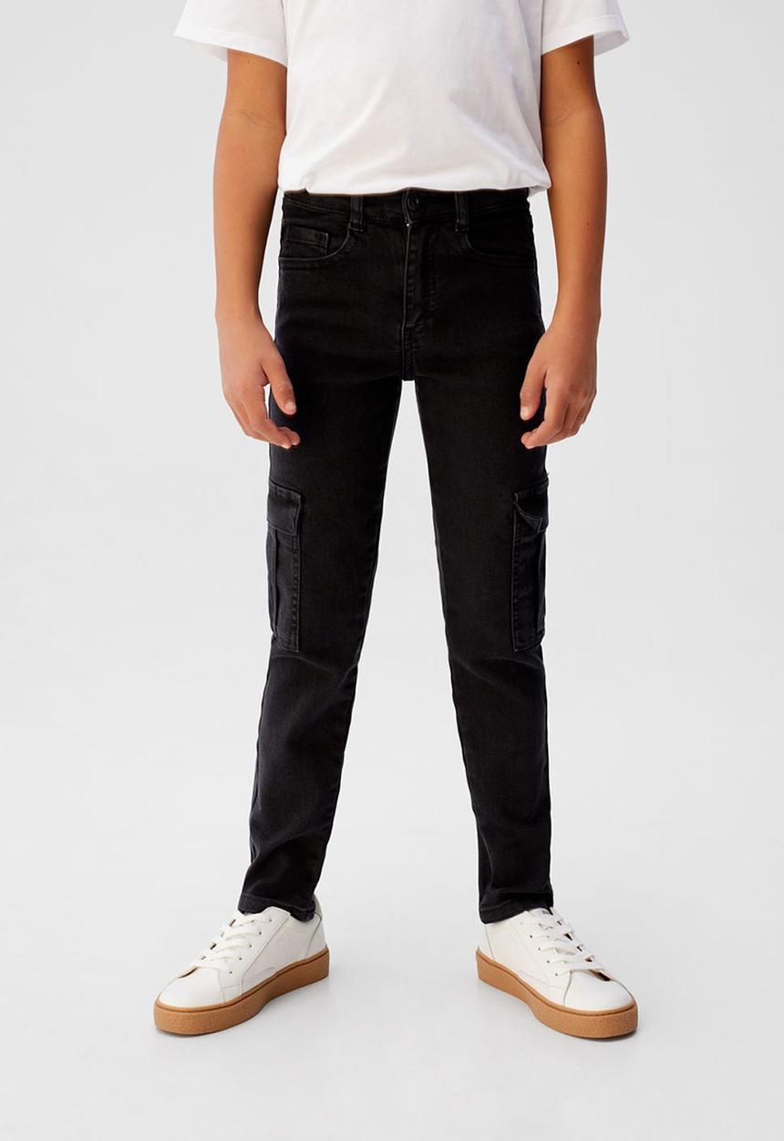 MANGO - Jeans cargo - black