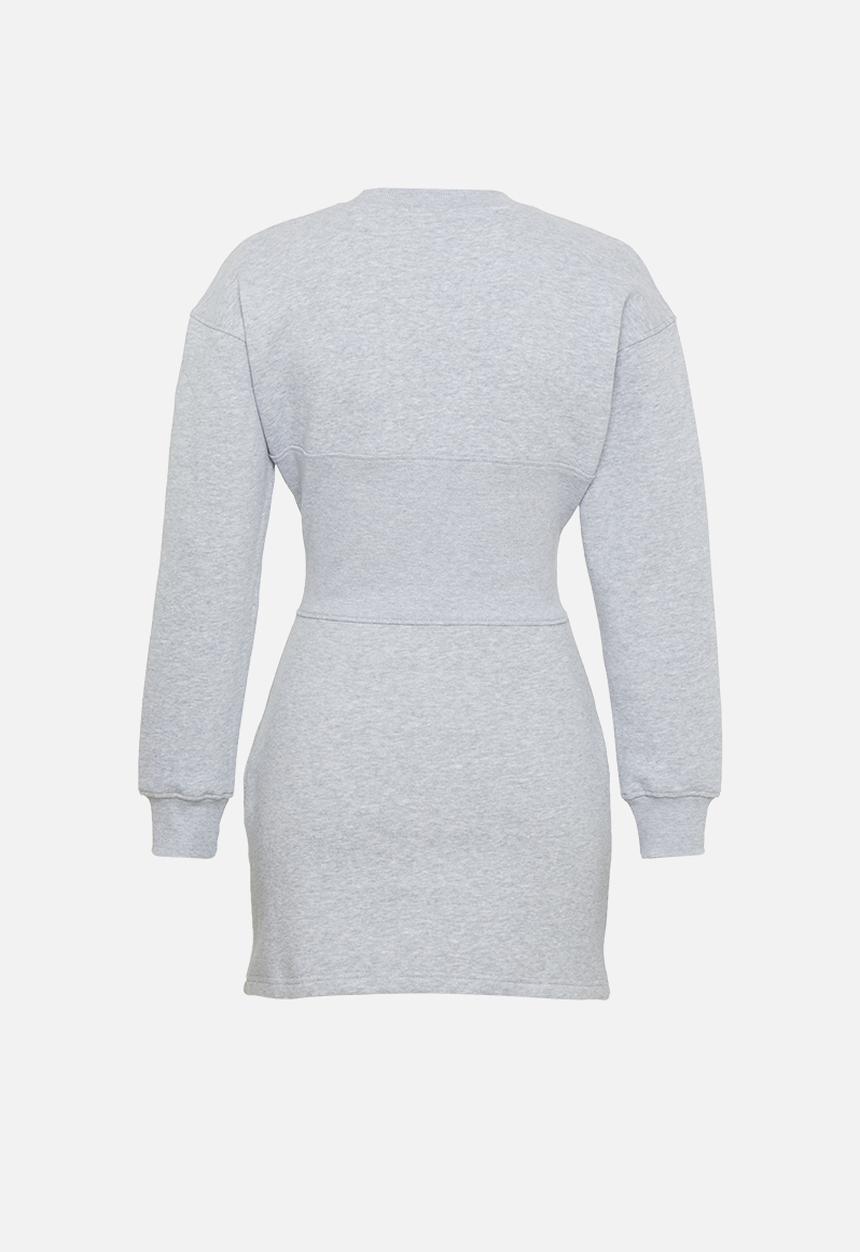 Missguided - Petite oversized corset sweater dress - grey