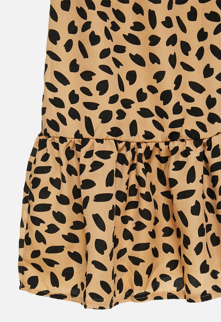 Missguided - Petite ruffle hem midi smock Dalmatian - stone