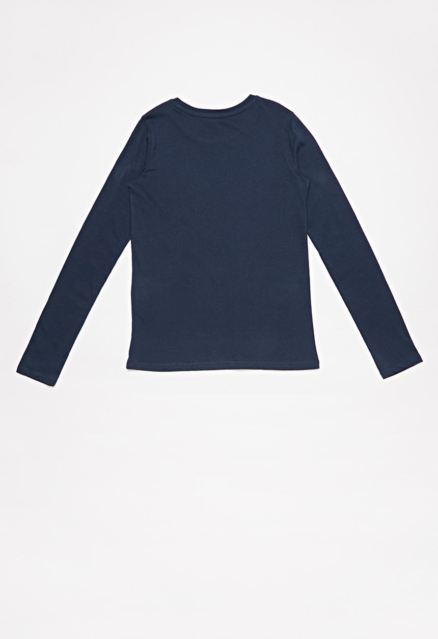 GUESS - Long sleeve Guess diamante tee - deck blue