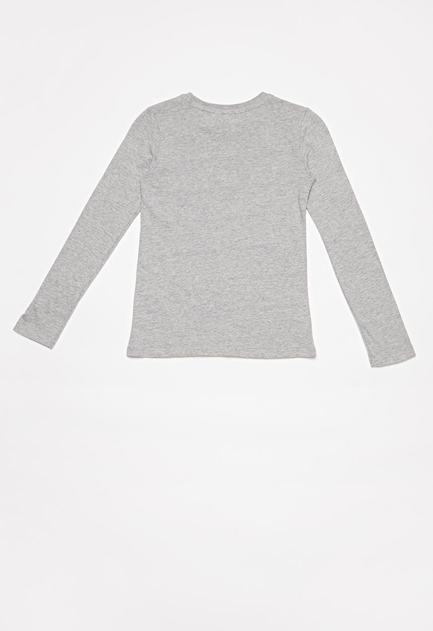 GUESS - Girls long sleeve Guess tri tee - grey