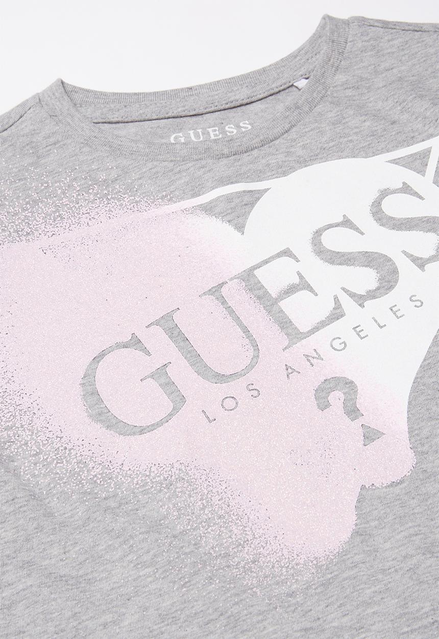 GUESS - Girls long sleeve Guess tri tee - grey