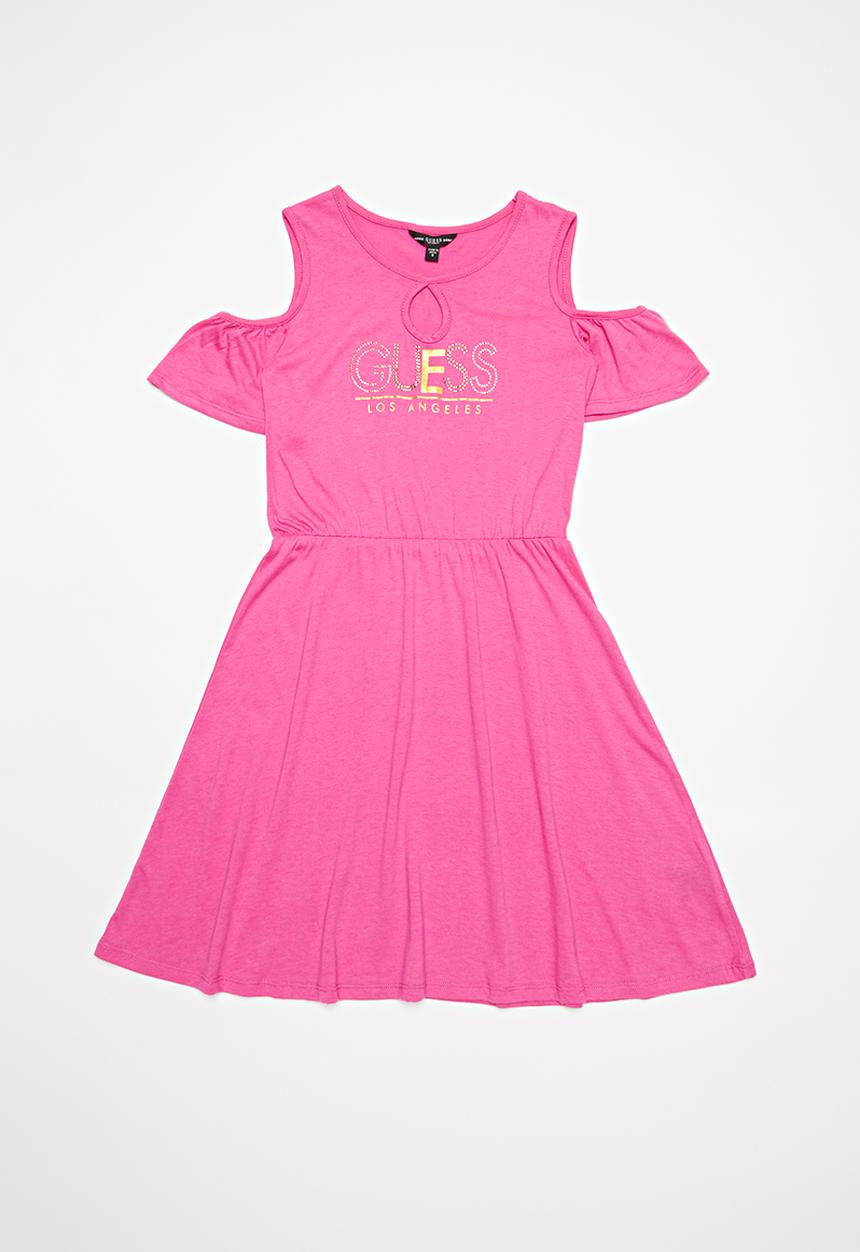 GUESS - Short sleeve Guess cold shoulder Maria dress - pink