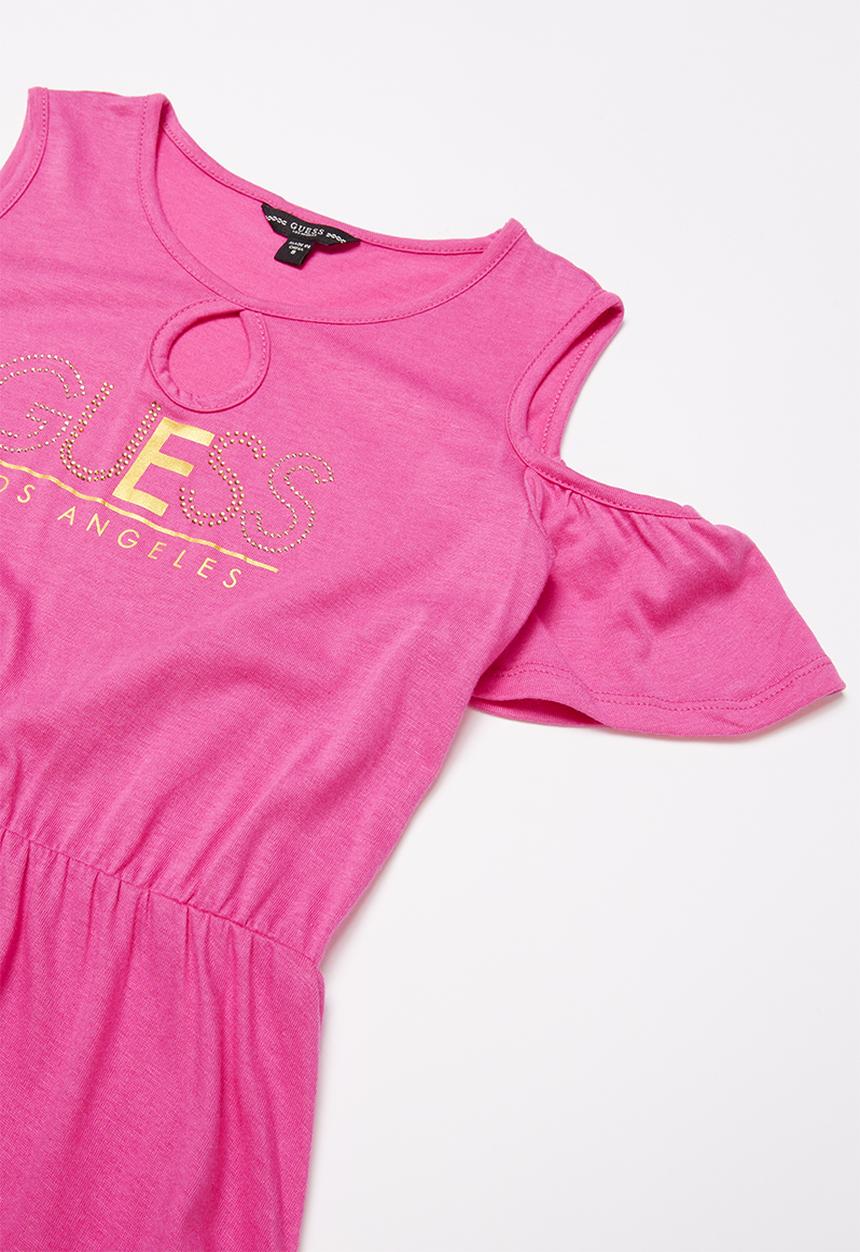 GUESS - Short sleeve Guess cold shoulder Maria dress - pink