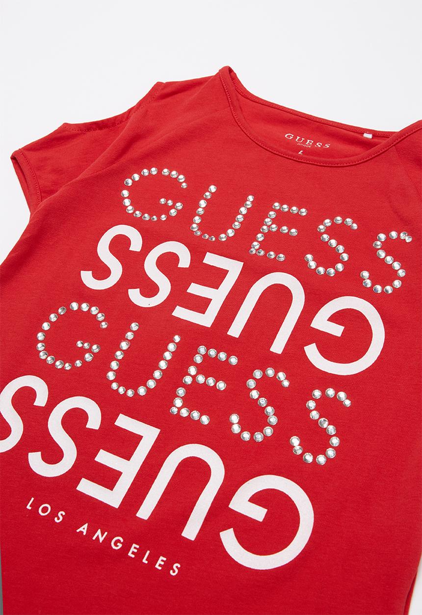 GUESS - Cold shoulder Guess tee - red