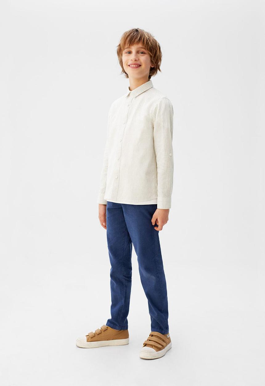 MANGO - Shirt dario - beige & white 