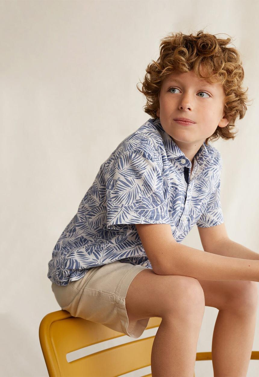 MANGO - Shirt Fiji - blue & white 
