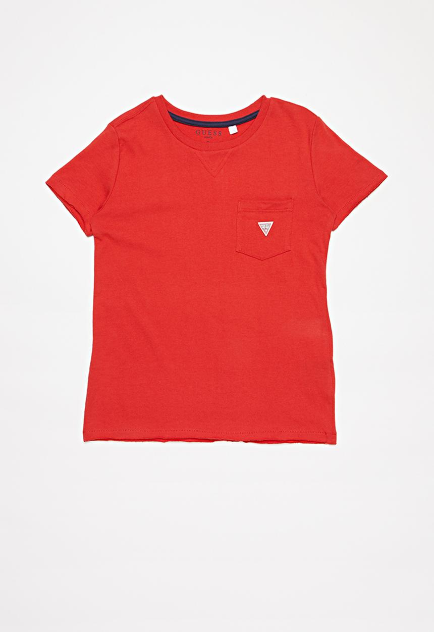 GUESS - Peepout with pocket tee - red 