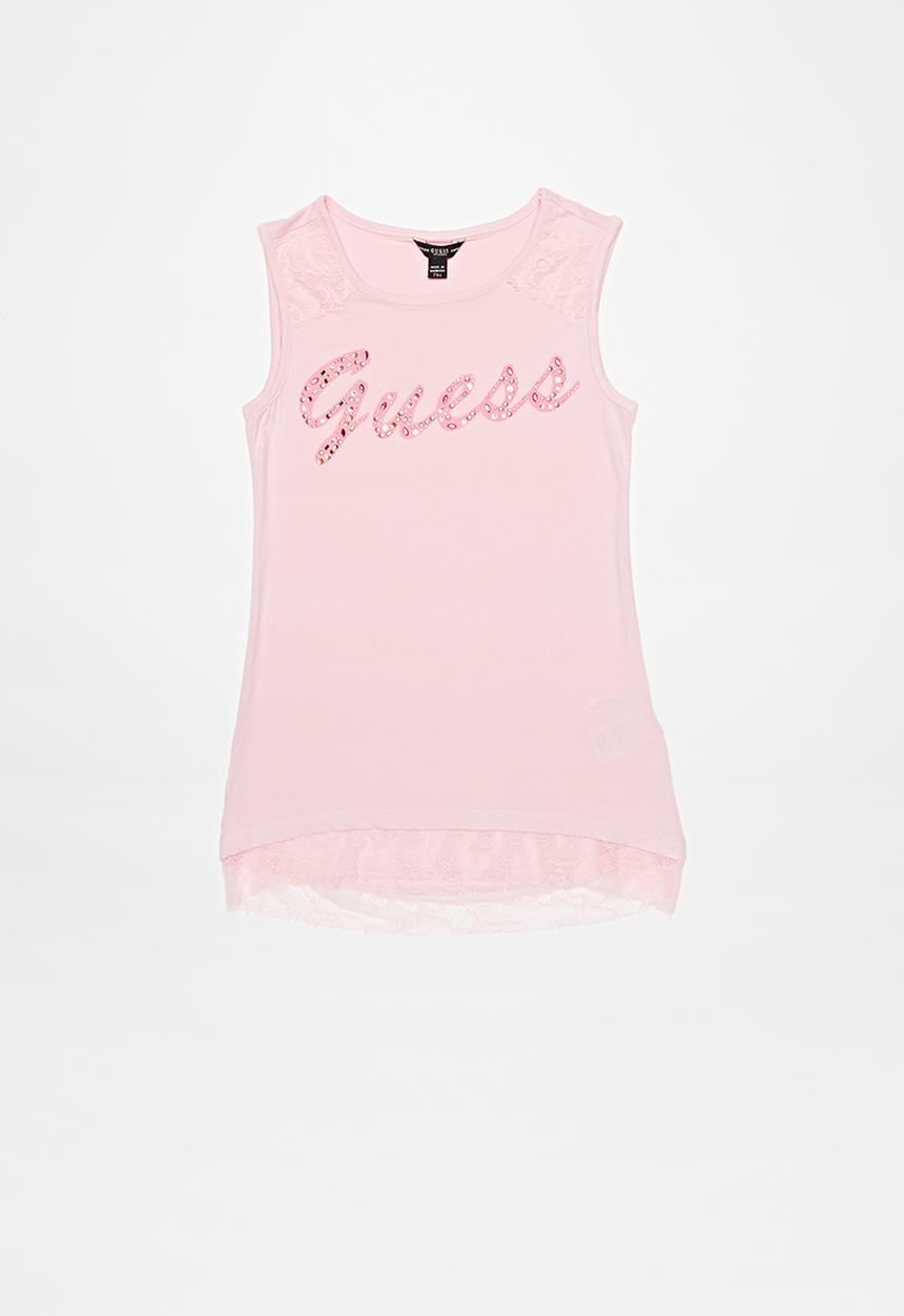 GUESS - Guess script genna tee - pink