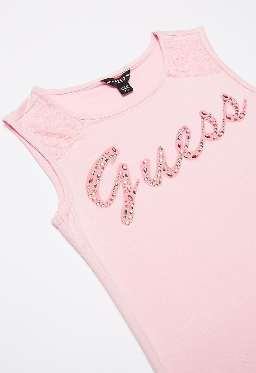 GUESS - Guess script genna tee - pink