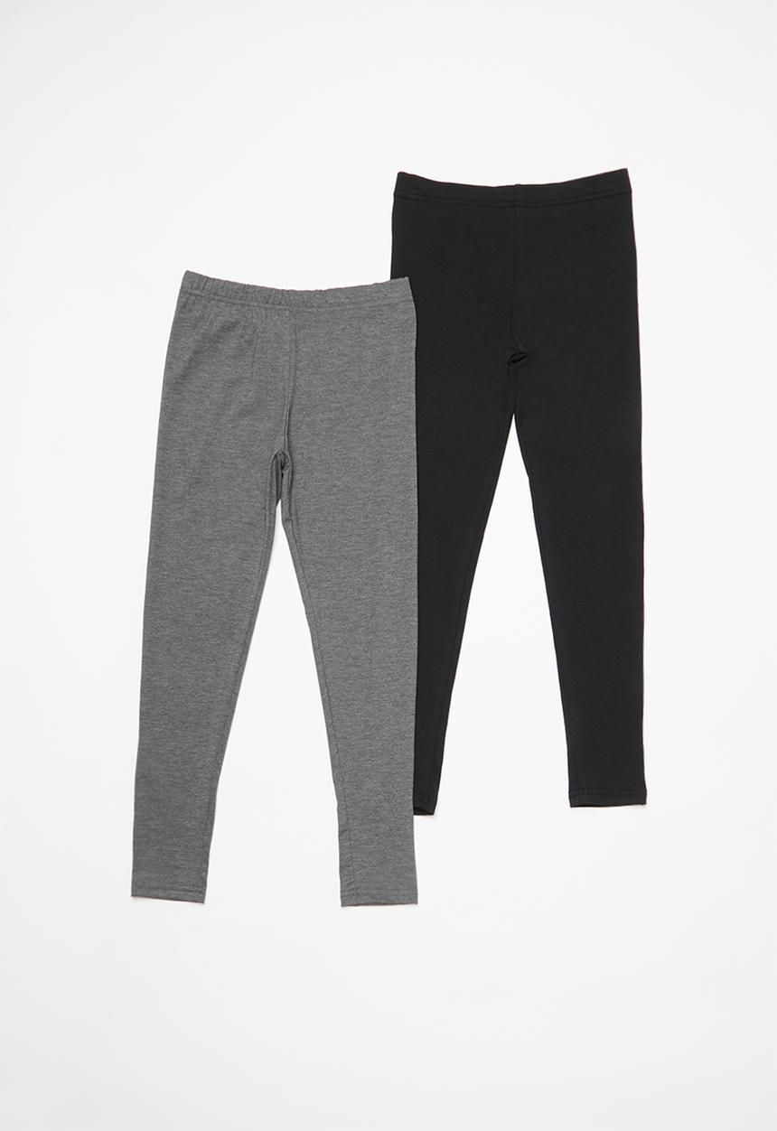 Rebel Republic - Girls 2 pack leggings - black & grey 