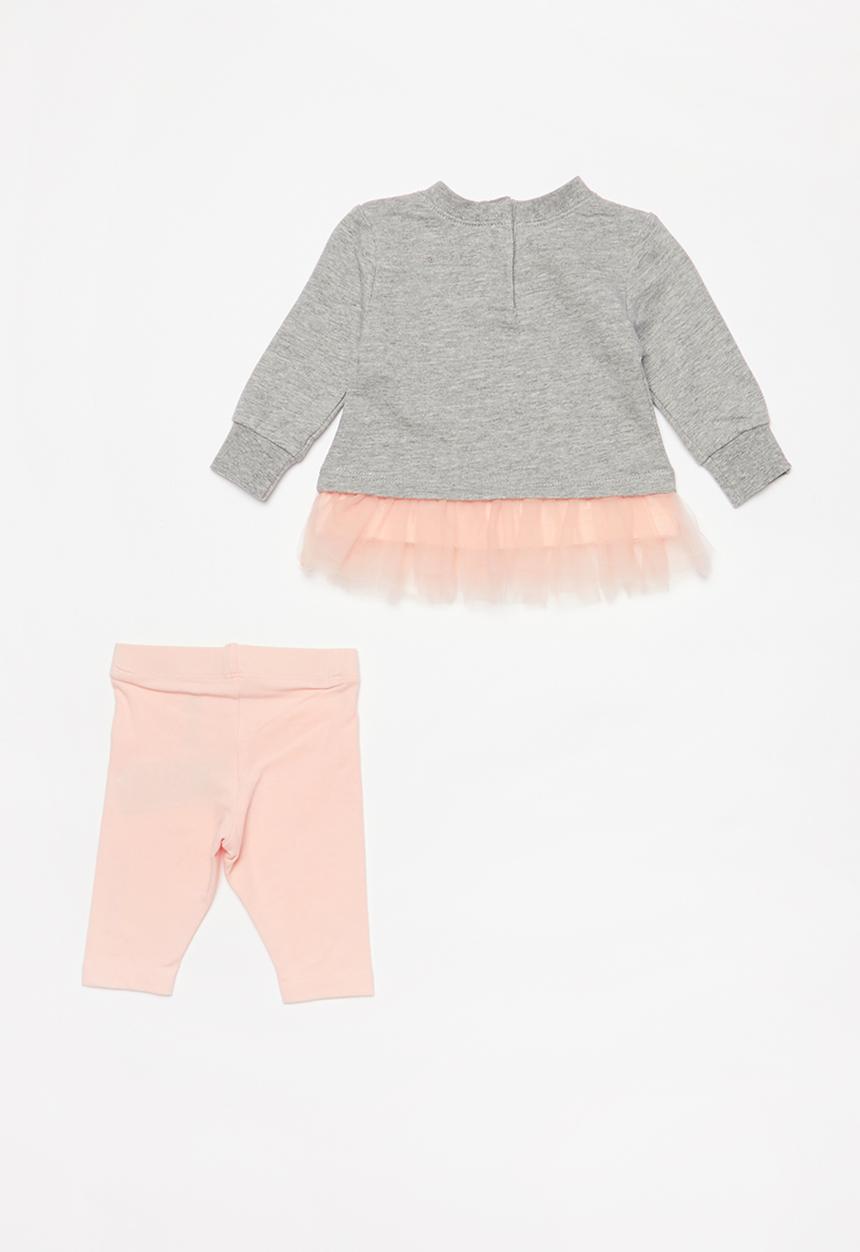 Converse - Converse girls tunic & legging set - pink & grey 