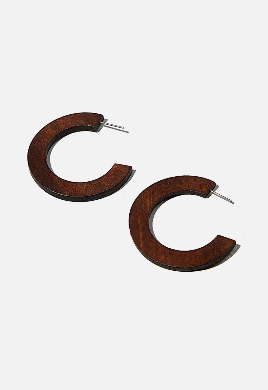 Rubi - Ziggy beach earring - dark wood