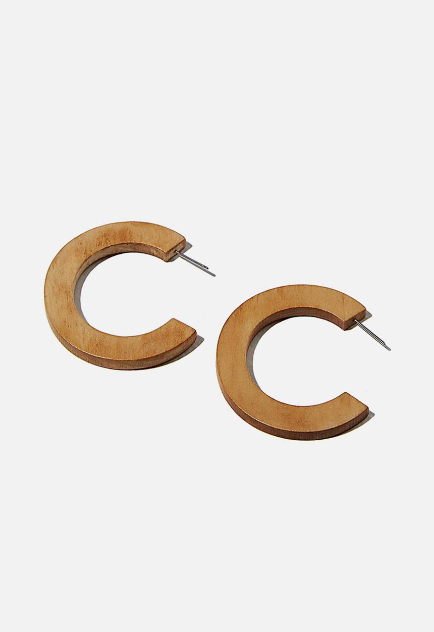 Rubi - Ziggy beach earring - light wood