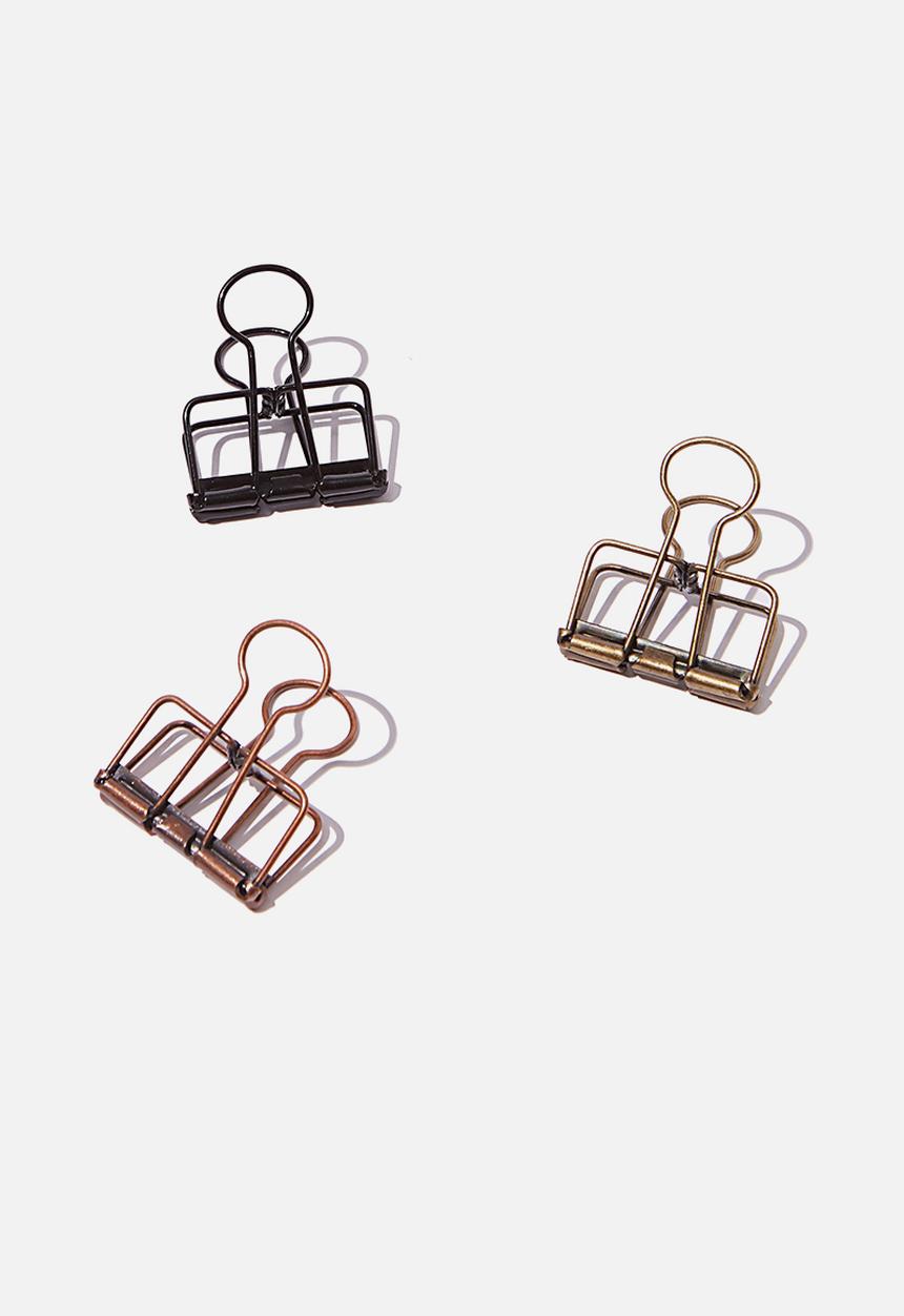 Typo - Bulldog clip 3pk - rustic