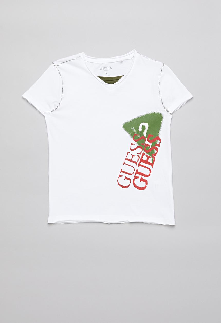 GUESS - Peepout guess spray tee - white