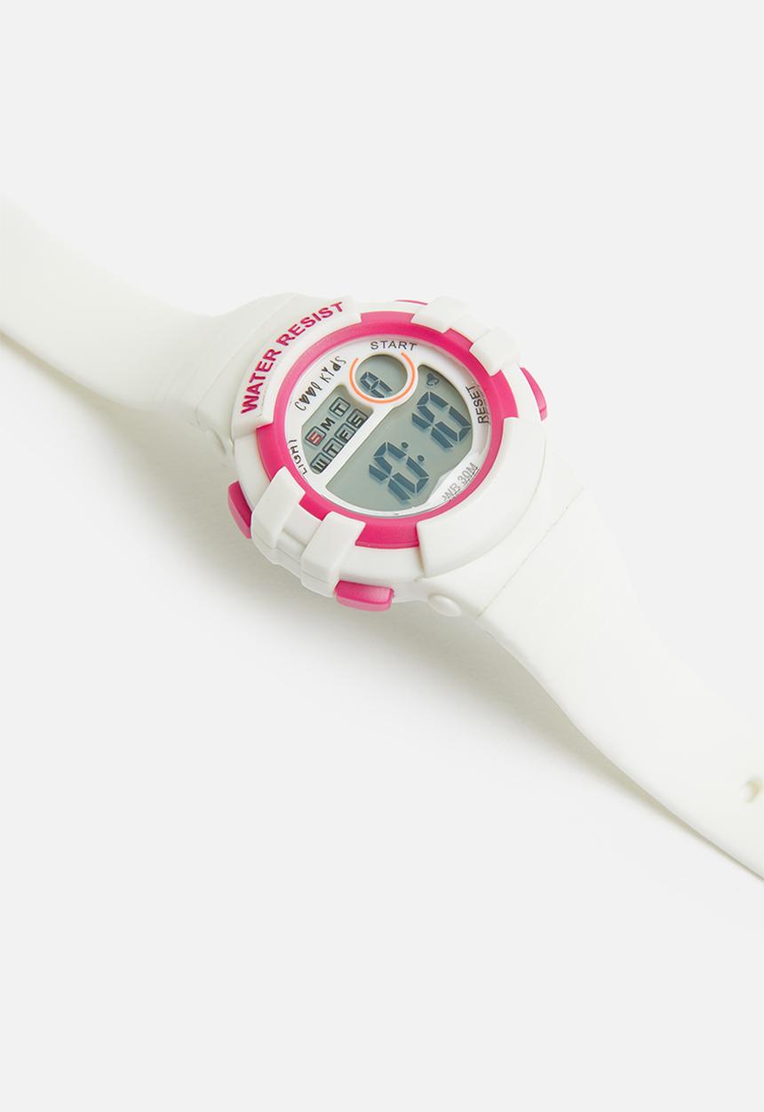 Cool Kids - Digital mid-size watch - white & pink
